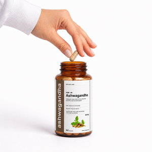 Cápsulas Naturales de Ashwagandha KSM-66 de 600 mg con Pimienta Negra y Balsamo de Limón, Suplemento Herbal Personalizado con Etiqueta Privada para Adultos - Product Image 1