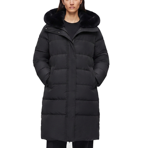 Manteau d'hiver matelassé long en tricot pour femmes avec doublure en nylon imperméable et coupe-vent, vente en gros - Product Image 6