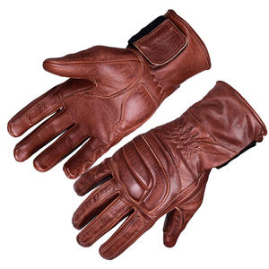 WARPRO INDUSTRY Full Finger Cowhide Racing Gloves with Pull on Closure Unisex Adjustable Wrist <b>Strap</b> Non Slip Cycling - Product Image 3