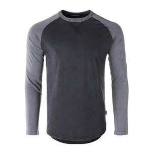 Wholesale Adult <b>Men's</b> <b>T</b> <b>Shirt</b> Gray Color Slim Fit <b>Long</b> <b>Sleeve</b> Casual Wear Raglan <b>T</b> <b>Shirt</b> For Summer - Product Image 1