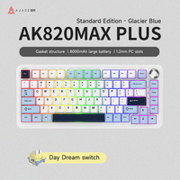Clavier mécanique AJAZZ AK820 MAX PLUS 82 touches, disposition 75 %, écran TFT, bouton rotatif, hot-swap, Gasket, RGB, sans fil, pour jeux