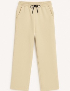 Pantalones de poliéster rectos de cintura media para mujer, con cordón de ajuste, casuales, de largo completo, corte regular, con patchwork, de secado rápido y lavado desgastado. - Product Image 3