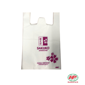 Recyclable <b>Biodegradable</b> Thank You Printed HDPE Plastic Bags with Custom Logo for Grocery and Retail Stores - Product Image 1
