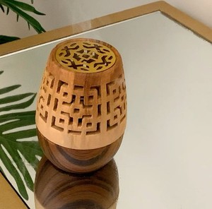 Brûleur à Bakhoor en Bois Arabe Style Moyen-Oriental Ramadan Aïd Vente en Gros Mabkhara Arabe Porte-Encens Oud Décoration Artisanale pour la Maison - Product Image 1
