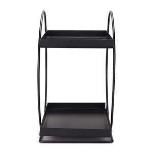 Étagère de rangement à 2 niveaux en métal pour comptoir, plateau décoratif pour vanité, rangement de maquillage et cosmétiques, étagère à épices de cuisine, support de rangement pour salle de bain - Product Image 2