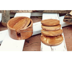 Wooden <b>Drink</b> <b>Coasters</b> Set Natural Wood Cup & Glass <b>Coasters</b> - Product Image 1