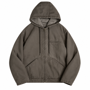 Chaqueta Casual para Hombre con Capucha y Cierre, Forro Polar Grueso, Corte Holgado, Abrigo de Invierno - Product Image 1