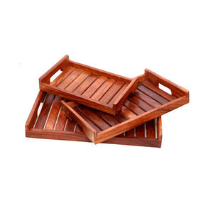 Plateau de service en bois modèle 2 de qualité supérieure, vaisselle de haute qualité pour servir des aliments, des boissons, du café, du thé, du jus, de l'eau, des collations - Product Image 3