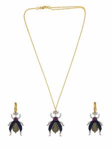 Collar Personalizado Chapado en Rodio con Colgante de Escarabajo Pavé, Cadena de Cable, Joyería de Moda Nupcial de Lujo para Mujer, Talismán Amuleto - Product Image 3