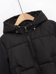 Chaqueta Larga de Forro Polar con Capucha para Mujer, Nueva Colección Invierno 2025, Estilo Casual, Ajustada, Elástica, con Detalles en Satén - Product Image 5