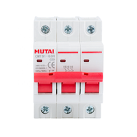 Interruptor Automático Miniatura Mutai Precio de Fábrica Dz46-63 Rojo 20A 63A Tipos 3 Polos 16a Mini Mcb
