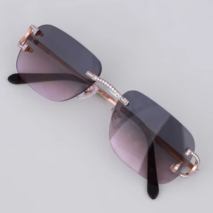 Durable Moissanite Diamond Sunglasses with UV400 Anti-Reflective Lenses Square Luxury Fashion <b>Eyewear</b> for Casual and Outdoor - Product Image 1