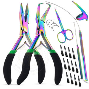 QORVEX INSTRUMENTS Outil d'application d'extensions de cheveux en acier inoxydable - Kit complet d'outils pour extensions de cheveux - Product Image 6