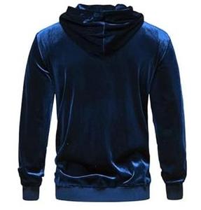 Solid Color Custom Men's & Women's Oversized Velvet Pullover Thick Hoodie Fleece <b>Sweatshirt</b> Zipper up <b>Velour</b> Hoody Wholesale ODM - Product Image 2