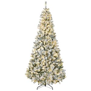 7.5 ft Tall Pre-Lit Artificial Christmas Tree with 1188 Snow Flocked <b>Branches</b> 500 Warm White LED <b>Lights</b> Auto Op Holiday Decor - Product Image 2