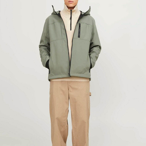Men's Hooded Softshell <b>Jacket</b> Waterproof Windproof Casual Outdoor Winter Wear Regular Fit Polyester Shell with Zipper Closure - Product Image 2