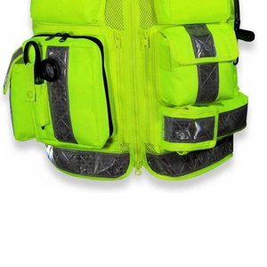 Chaleco de seguridad reflectante de alta visibilidad para hombre, transpirable, con cuello en V, informal, con bolsillos, ropa de abrigo de verano, color verde - Product Image 4