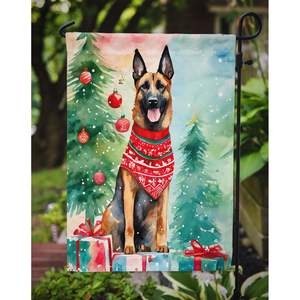 Drapeau de jardin de Noël Malinois belge Drapeau de boîte aux lettres décoratif multicolore pour Patio Artwork Yard Lawn Signs for Yard Flower Beds - Product Image 3