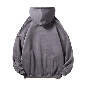 Sudadera con Capucha de Hombros Caídos 2026, Ajuste Regular, Estilo Urbano, para Hombre, Color Liso, 100% Algodón, Invierno, Oversize - Product Image 2