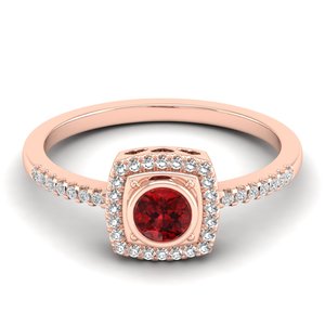 Anillos solitarios de oro blanco macizo de 14 quilates con rubíes de REYES a precio mayorista para mujer, exquisitos regalos de aniversario, aretes de diamantes. - Product Image 5