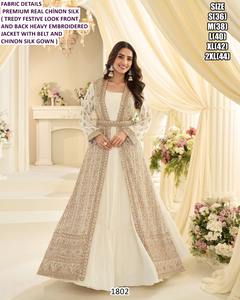 Vestido de Gala Largo, Moderno, Natural, Cómodo, Transpirable, con Bordado Floral - Product Image 6