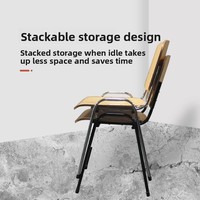 Chaise de formation pliante en métal et contreplaqué de haute qualité avec bloc-notes et étagère à livres chaises de réunion