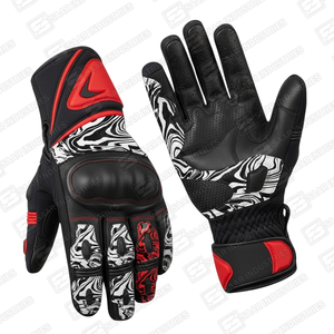 Gants de moto en cuir PU haut de gamme avec impression par sublimation, résistants, compatibles écran tactile et avec protection renforcée des articulations - Product Image 2
