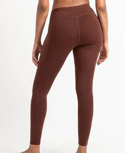 Breathable Lightweight Polyester/Nylon Yoga <b>Leggings</b> <b>Pockets</b> Full Length Four-Way Stretch Seamless Low Waist Elastic Waist Pants - Product Image 4