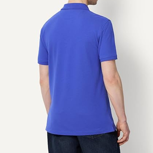 เสื้อโปโลชาย Essentials แขนสั้น ทรงเข้ารูป ผ้าคอตตอนปิเก้ สีน้ำเงิน ไซส์ใหญ่ ผลิตโดยผู้ผลิตผ้าในบังกลาเทศ - Product Image 4