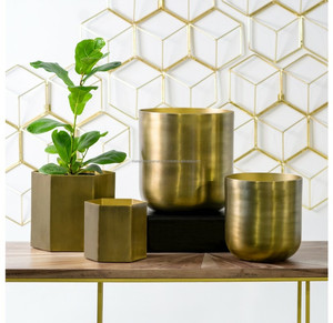 Set of 3 Metal Latest Golden Round Planter Wholesale Large Floor <b>Vases</b> Stands Tall Wedding Metal <b>Flower</b> <b>Vase</b> Handmade - Product Image 2