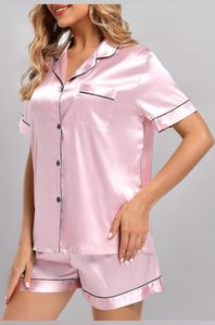 Conjunto de Pijamas de 2 Piezas para Mujer, Ropa de Dormir de Manga Corta, 12 Colores, Patrón Personalizado al por Mayor 2026 - Product Image 2