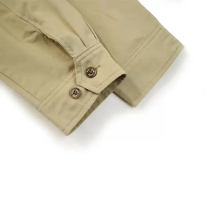 Chaqueta Bomber Beige para Hombre, Color Sólido, Cierre de Botones Personalizado en la Parte Delantera, Ropa Casual de Invierno, Corte Regular, Poliéster - Product Image 4