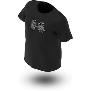 Camiseta Deportiva Negra de Manga Corta para Hombre, Corte Ajustado, con Logotipo Frontal Sólido, Cuello Redondo, Tejido de Punto Teñido, de Secado Rápido - Product Image 2