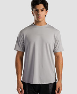 Camiseta de Manga Corta para Hombre, Tejida en Poliéster/Algodón, Cuello Redondo, Estilo Yoga, Transpirable, Diseño Casual, Nuevo Modelo 2026 - Product Image 1