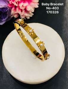 Bracelet pour bébé plaqué or avec pierre carrée en CZ, bracelet ajustable pour enfants, bijoux en acier inoxydable pour nourrissons, cadeau - Product Image 5