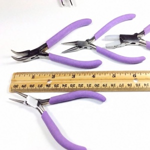 4 Pcs Steel Jewelry <b>Pliers</b> Set Red Handles Needle <b>Nose</b> Flat <b>Round</b> Split Ring <b>Pliers</b> - Product Image 3