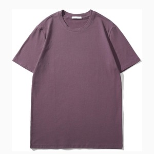 Camiseta de Cuello Redondo para Hombre, Color Morado Sólido, Manga Corta, Algodón Orgánico Grueso, Ultra Suave y Transpirable - Product Image 6