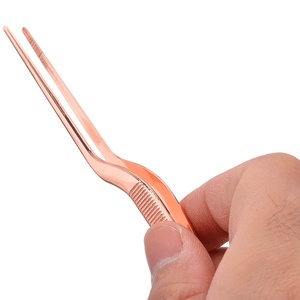 Pince à épiler chirurgicale incurvée de haute qualité pour le nettoyage des oreilles, couleur or rose, 14 cm, pour kit d'instruments d'extraction de cérumen - Product Image 4