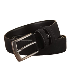 Cinturón de Cuero Genuino de Gamuza de Lujo Vintage, Diseño Minimalista, Estilo Casual y de Negocios para Hombre, con Hebilla de Pin, en Oferta - Product Image 1