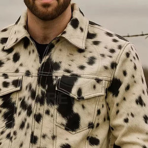 Premium Quality Men's <b>Winter</b> Hair on <b>Leather</b> <b>Jacket</b> with Front Logo Soft Fabric Breathable & Eco-Friendly Design - Product Image 5