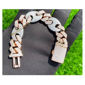 Hot Selling 925 Silver Custom Men's Fancy 14MM Premium Cuban Link VVS Moissanite Diamond Bracelet luxury gifts for men women - Product Image 4