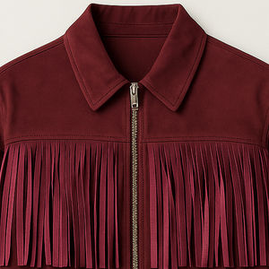 Chaqueta de Cuero de Gamuza con Flecos Personalizables, Chaquetas de Gamuza para Mujer de la Mejor Calidad, Ligeras y a la Moda - Product Image 2