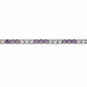 925 Sterling <b>Silver</b> Purple Gemstone Tennis Bracelet for Women High Polish Elegant Party <b>Wedding</b> Daily Wear Jewelry - Product Image 3