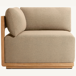 Sofá esquinero en oferta, hecho de madera de teca, estilo minimalista, duradero con espuma suave para sala de estar o dormitorio - Product Image 2