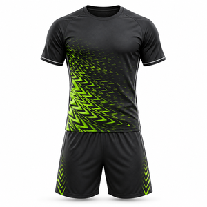 Ensemble maillot et short de football unisexe à motifs éclair, col rond, séchage rapide, écologique, 100 % polyester, kit de football personnalisé OEM pour équipe - Product Image 2