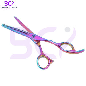 Ciseaux à effiler les cheveux multicolores avec poignée antidérapante, 6,0 pouces, ciseaux de barbier en acier inoxydable haute dureté, outils pour cheveux - Product Image 6