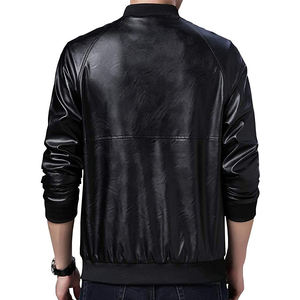New Style Winter Leather <b>Jacket</b> Embroidery <b>Men</b> Clothes <b>Long</b> Sleeve Zipper Male Casual Leather <b>Jackets</b> For <b>Men</b> - Product Image 2