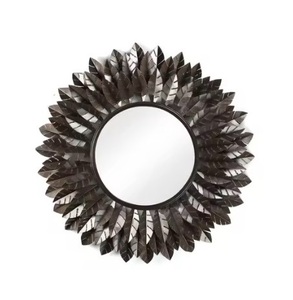 Espejo de Vanidad de Pared con Diseño de Hojas Únicas Hecho a Mano, Atractivo para el Hogar, Sala de Estar, Dormitorio, Acabado con Recubrimiento en Polvo - Product Image 5