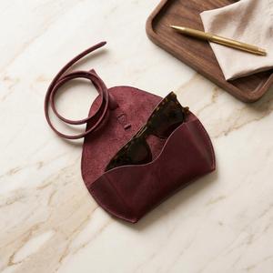 Soft Cowhide Leather Heavy Duty Smell Proof Classic Protection <b>Glasses</b> Case Genuine Pouch Luxury Slim Handmade Vintage <b>Reading</b> - Product Image 2
