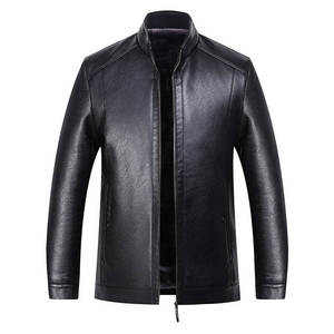 Men's Heritage Style Leather <b>Jacket</b> Quick Dry Breathable Stand Collar Zipper Front <b>Casual</b> Winter Outerwear Regular Fit - Product Image 1